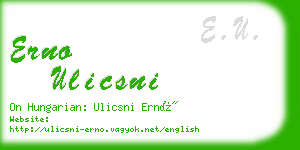 erno ulicsni business card